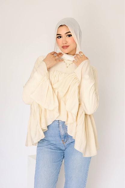 Creamy butterfly blouse