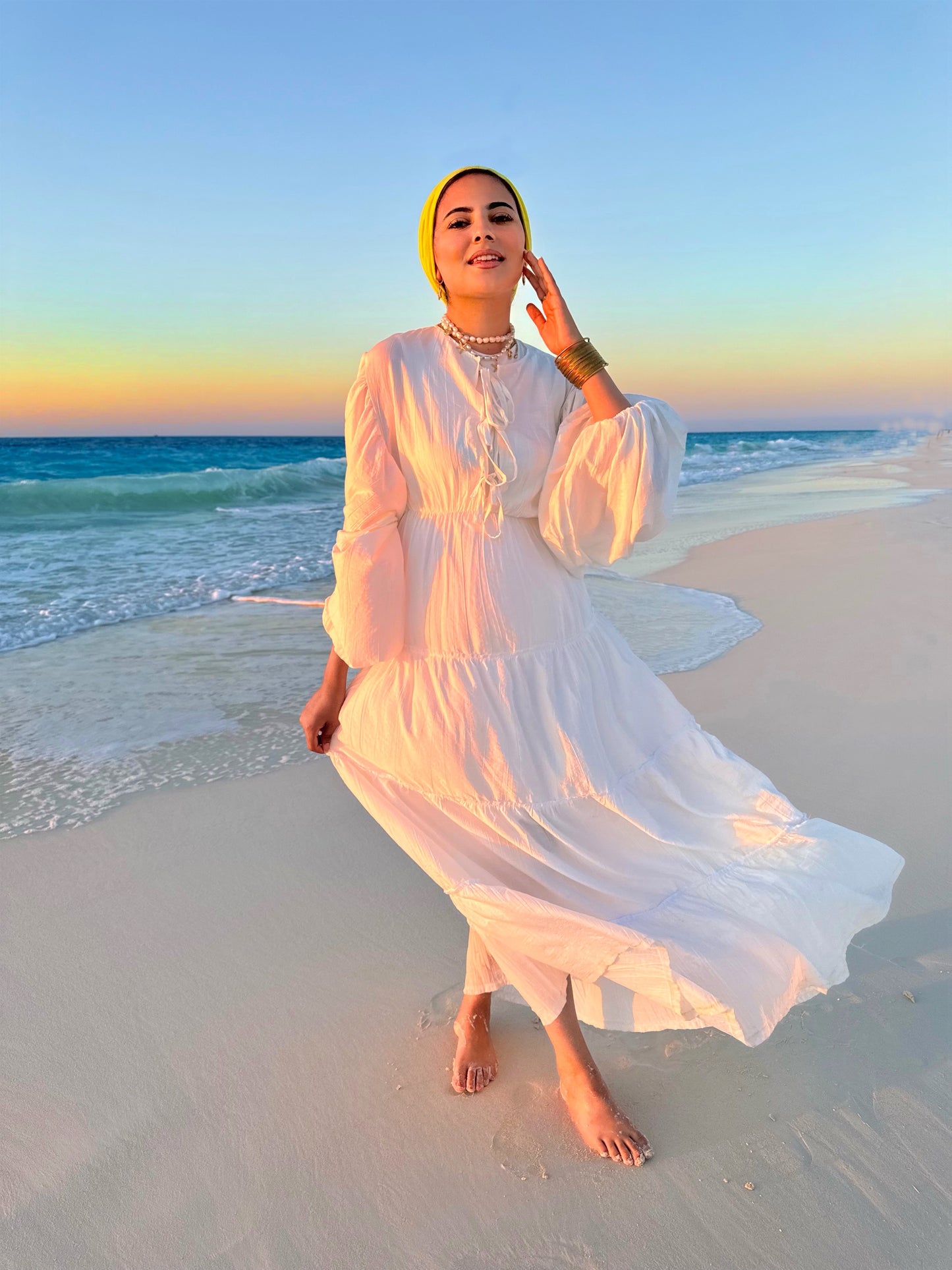 White beach dress