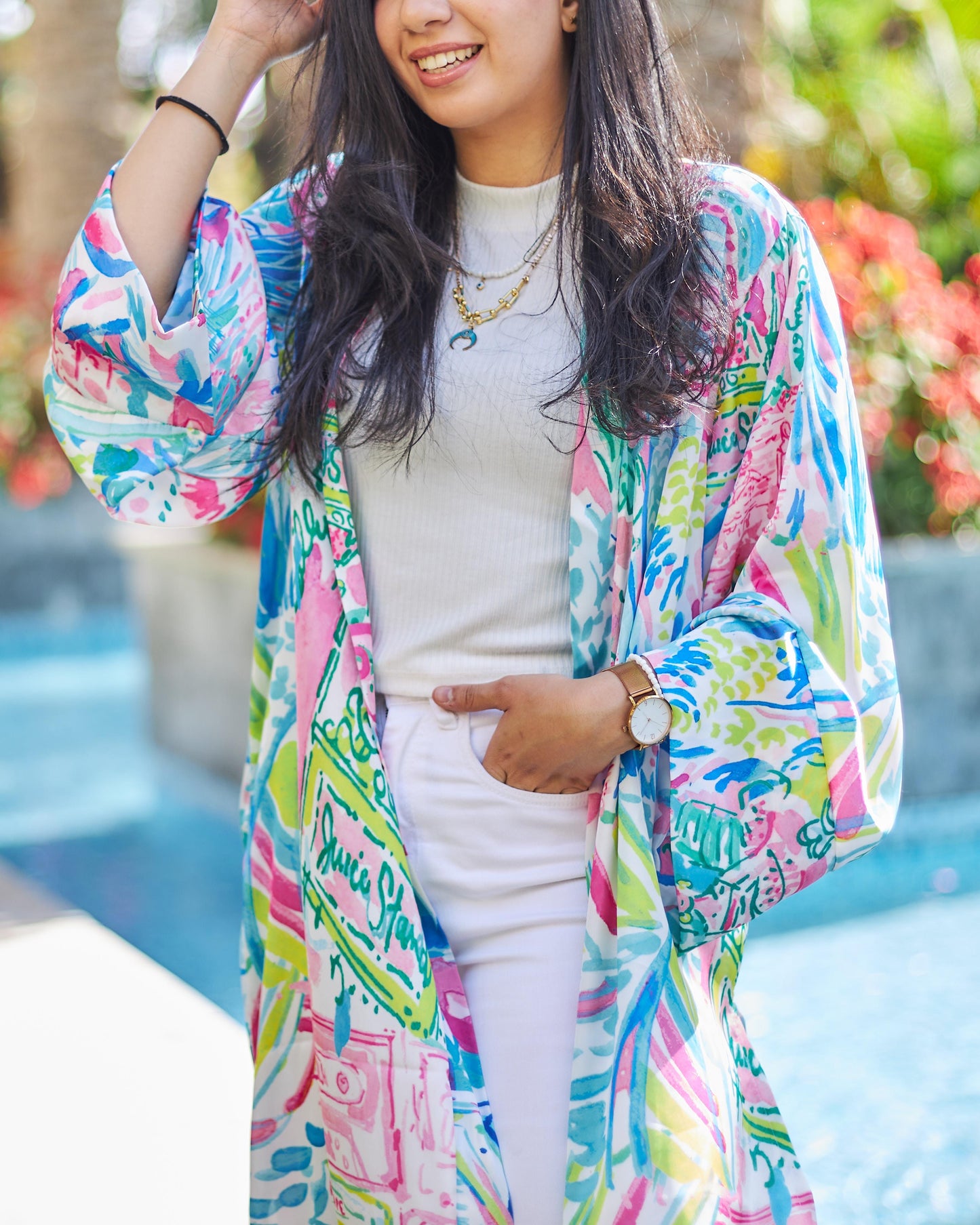 Joyful satin cardigan