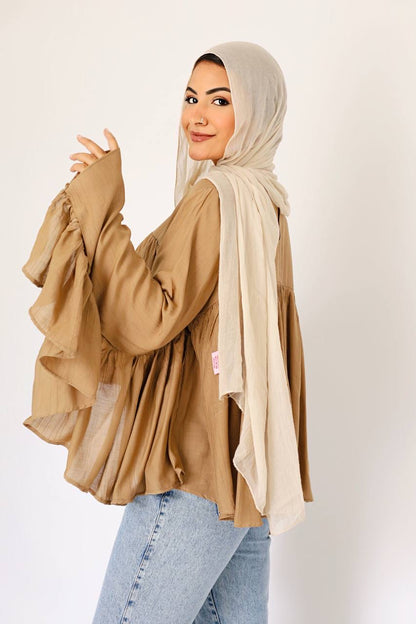 Brown butterfly blouse