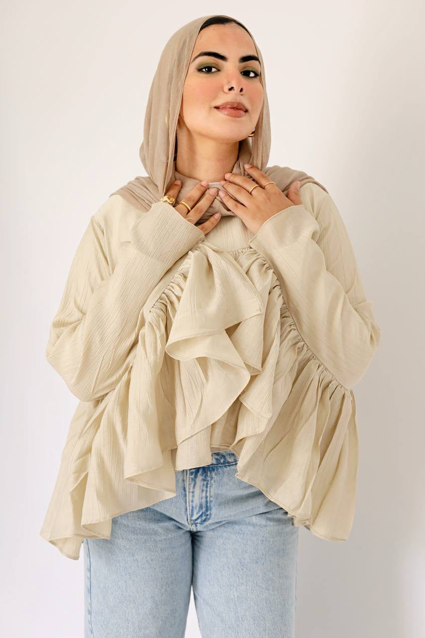 Beige butterfly blouse