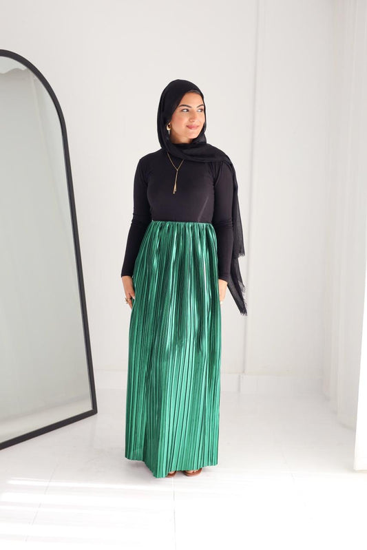 Mettalic green skirt