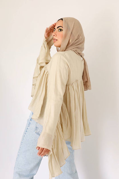 Beige butterfly blouse