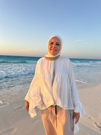 White butterfly blouse