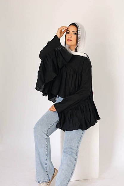 Black butterfly blouse